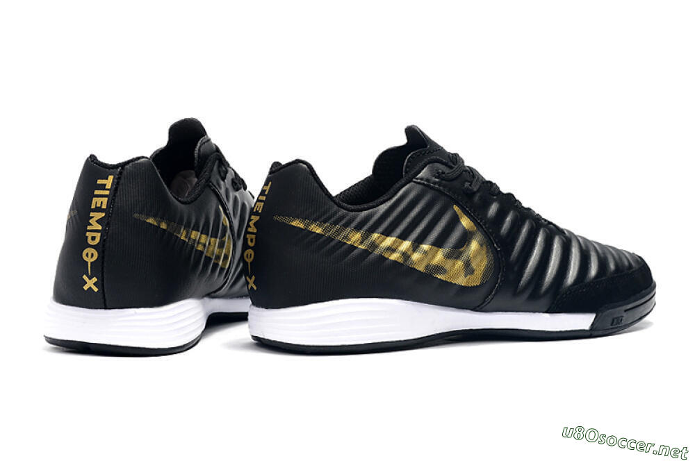 Men's Nike Tiempo Ligera 4 IC Football Shoes - Black/Gold/White 9