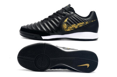 Men's Nike Tiempo Ligera 4 IC Football Shoes - Black/Gold/White
