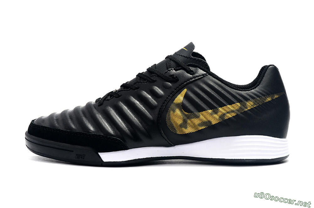 Men's Nike Tiempo Ligera 4 IC Football Shoes - Black/Gold/White 0