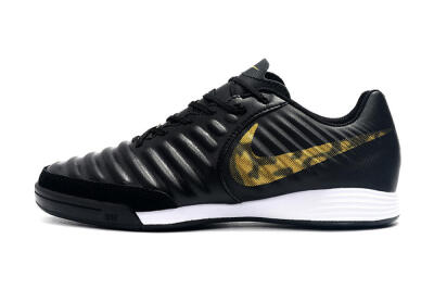 Men's Nike Tiempo Ligera 4 IC Football Shoes - Black/Gold/White