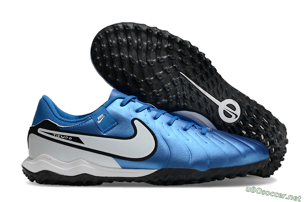 Men's Nike Tiempo Legend 10 Academy TF Football Shoes - Blue/White/Black 2