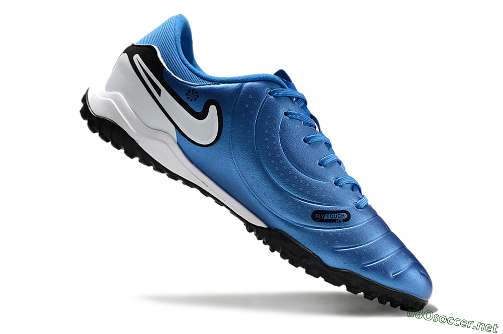 Men's Nike Tiempo Legend 10 Academy TF Football Shoes - Blue/White/Black 4
