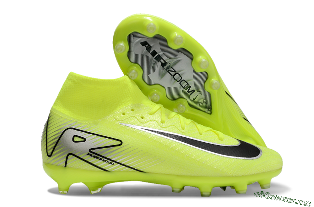 Unisex Nike Air Zoom Mercurial Superfly 10 Elite AG Football Boots - Yellow/Silver/Black 2