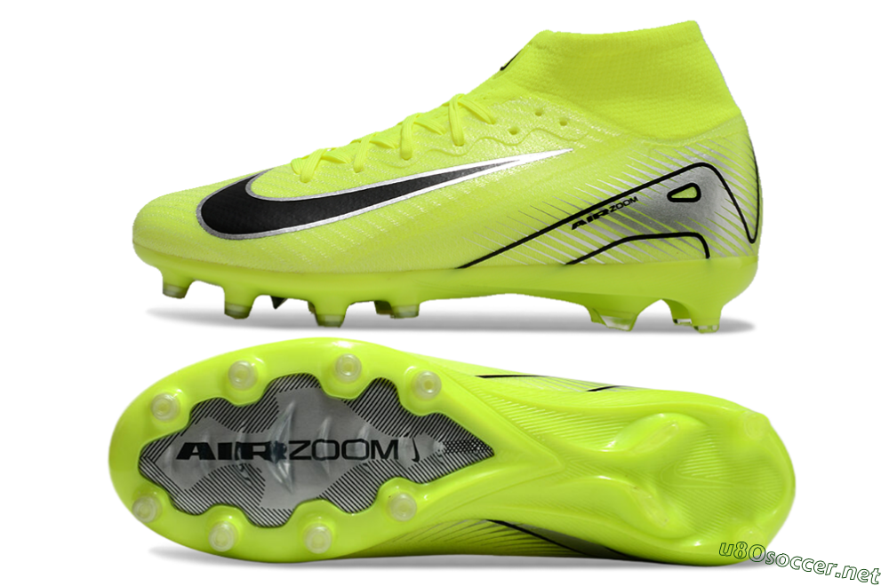 Unisex Nike Air Zoom Mercurial Superfly 10 Elite AG Football Boots - Yellow/Silver/Black 1