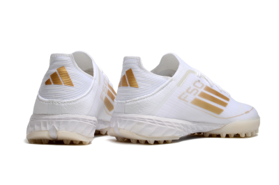Men's Kids Adidas F50 Elite TF Football Shoes - White/Gold