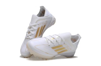 Men's Kids Adidas F50 Elite TF Football Shoes - White/Gold