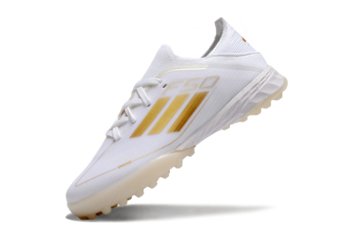 Men's Kids Adidas F50 Elite TF Football Shoes - White/Gold