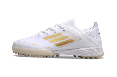 Men's Kids Adidas F50 Elite TF Football Shoes - White/Gold