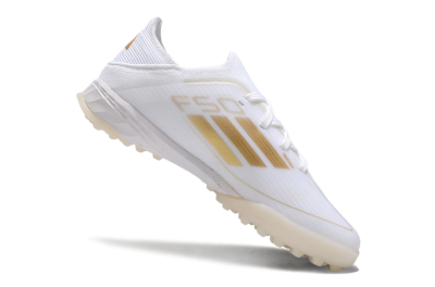 Men's Kids Adidas F50 Elite TF Football Shoes - White/Gold