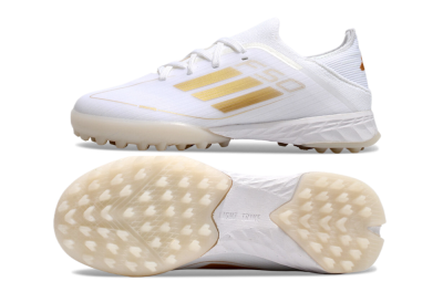 Men's Kids Adidas F50 Elite TF Football Shoes - White/Gold