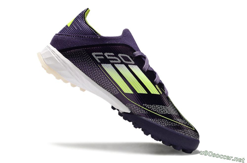 Kids Kids Adidas F50 Elite TF Football Shoes - Purple/Green/White 4