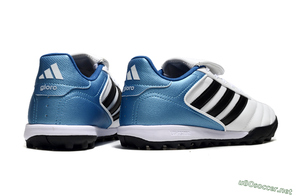 Men's Adidas Copa Gloro 2 TF Football Shoes - White/Black/Blue 6