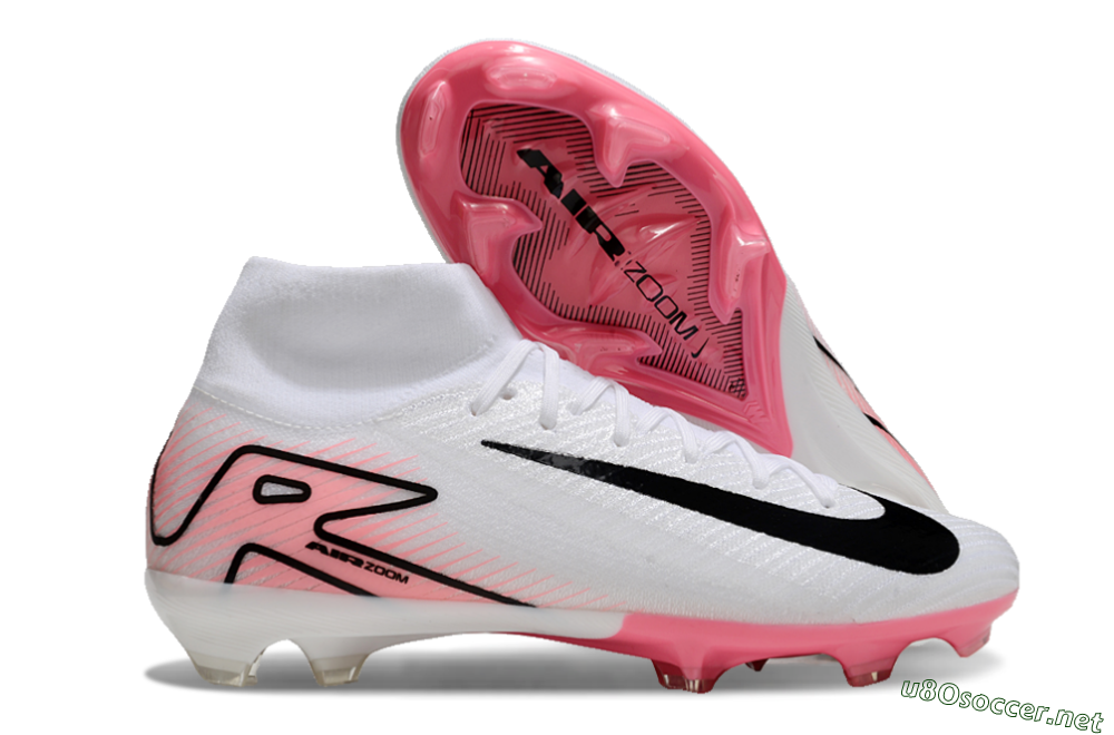 Men's Nike Air Zoom Mercurial Superfly10 Elite FG Football Boots - White/Pink/Black 2