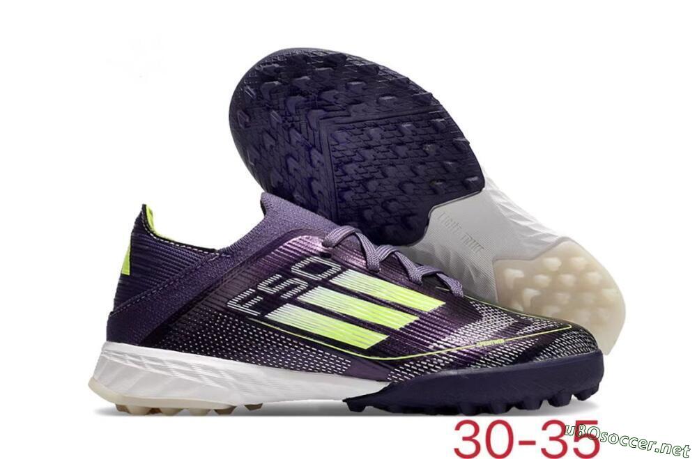Kids Kids Adidas F50 Elite TF Football Shoes - Purple/Green/White 2