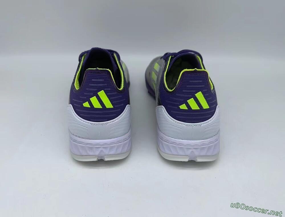 Men's Adidas F50 Pro TF Football Shoes - Purple/Cloud White/Lucid Lemon