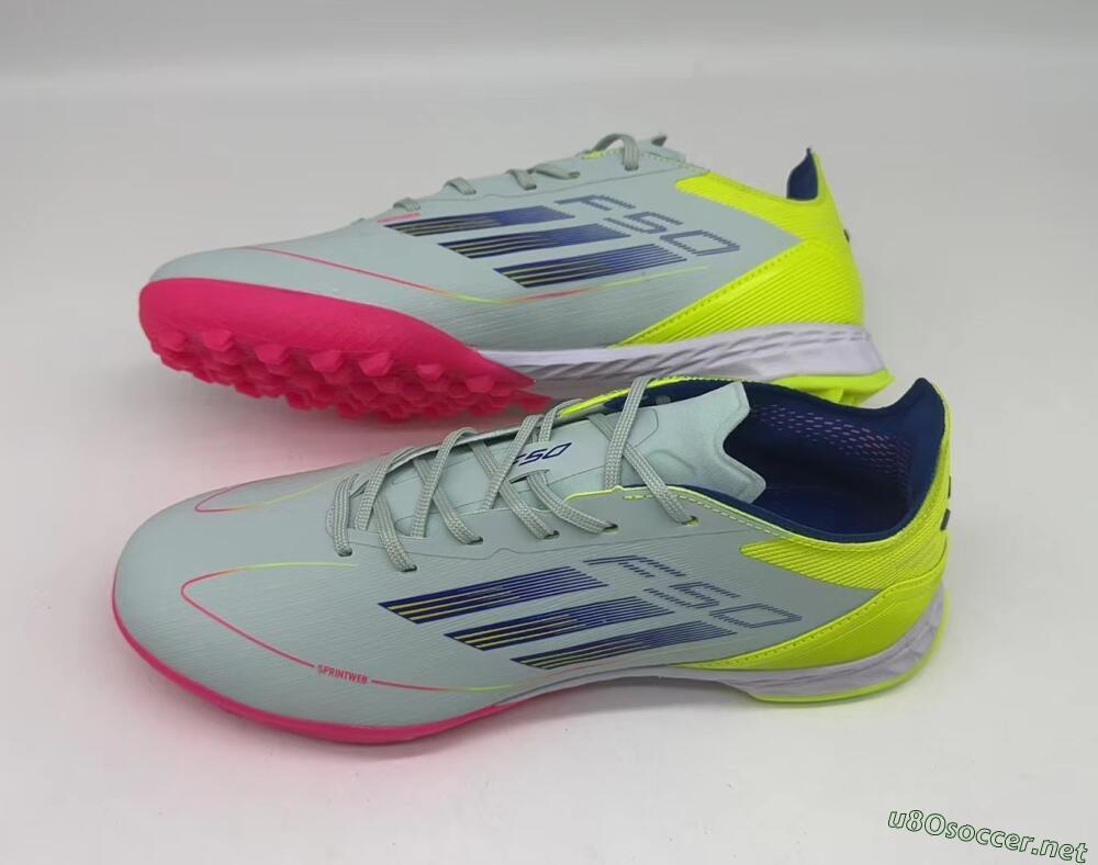 Men's Adidas F50 Pro TF Football Shoes - Almost Blue/Semi Lucid Blue/Semi Solar Yellow