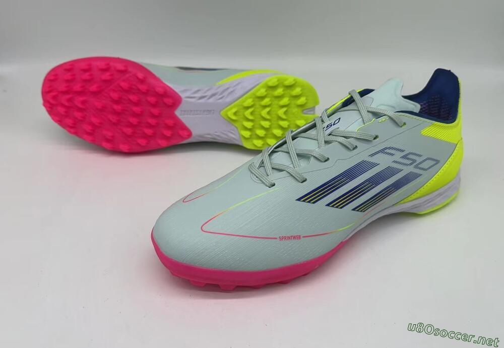 Men's Adidas F50 Pro TF Football Shoes - Almost Blue/Semi Lucid Blue/Semi Solar Yellow