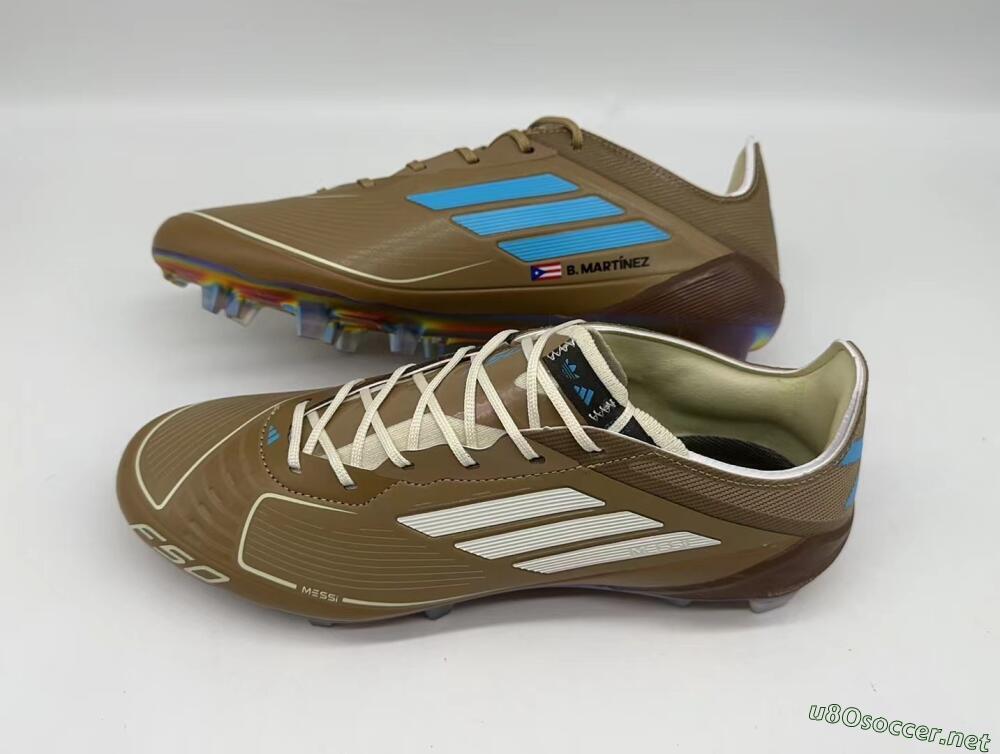 Men's Adidas F50 Elite FG Football Boots - Brown/White/Blue