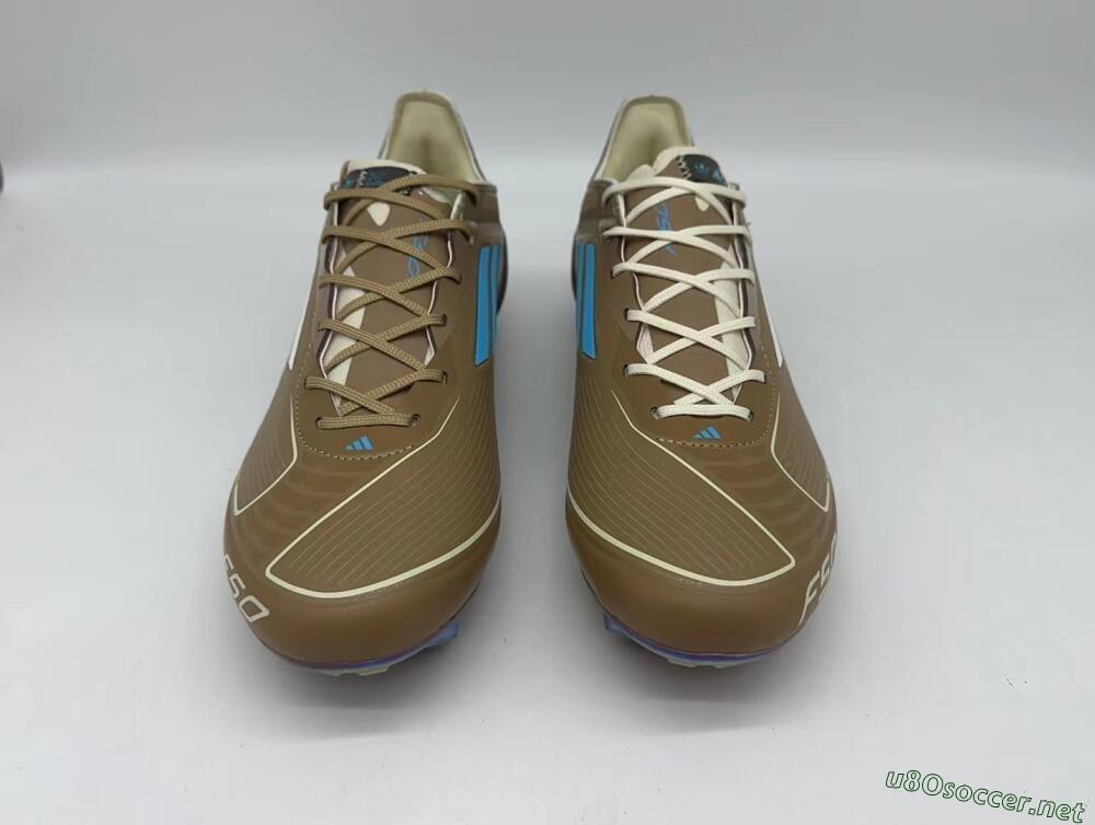 Men's Adidas F50 Elite FG Football Boots - Brown/White/Blue