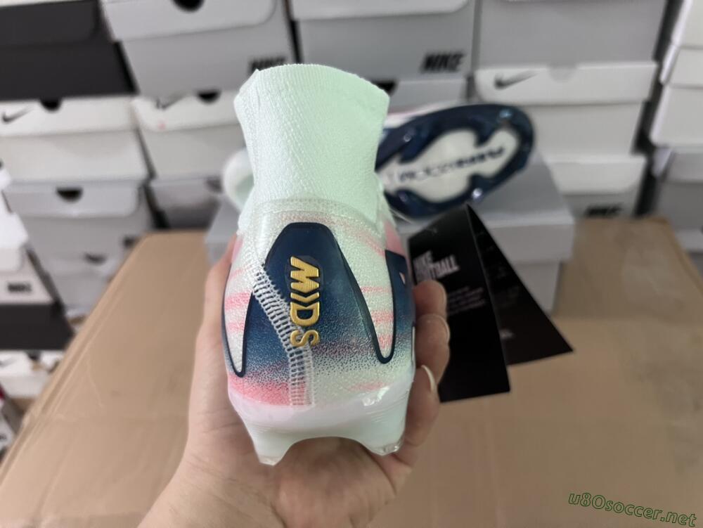 Unisex Nike Air Zoom Mercurial Superfly 10 Elite FG Football Boots - White/Pink/Blue