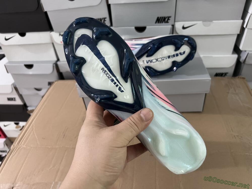 Unisex Nike Air Zoom Mercurial Superfly 10 Elite FG Football Boots - White/Pink/Blue