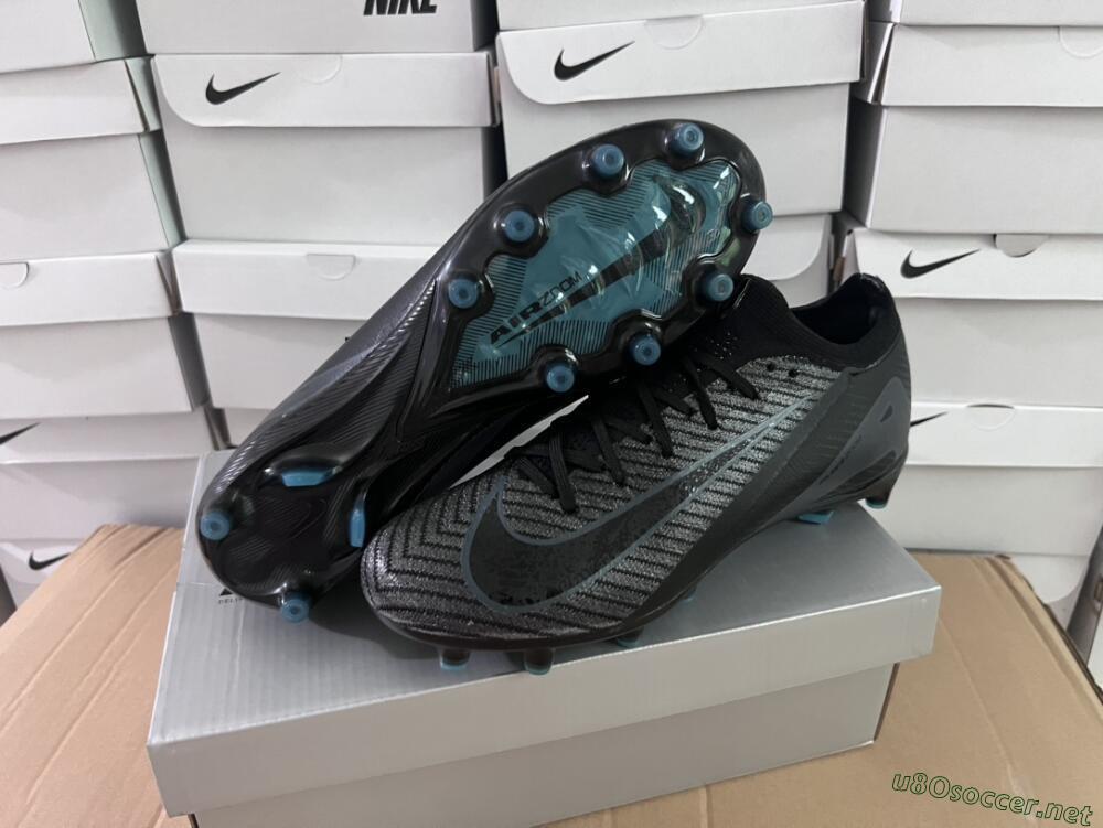 Unisex Nike Air Zoom Mercurial Vapor 16 Elite AG Football Boots - Black/Grey/Blue
