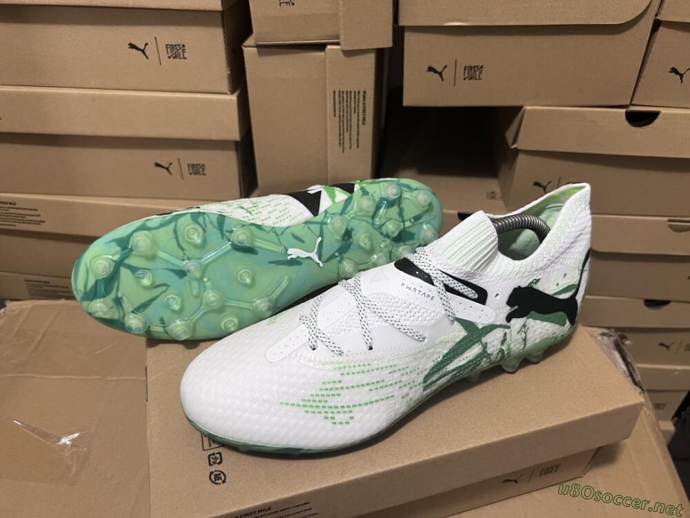Men's Puma Future Ultimate MG Football Boots - White/Black/Green
