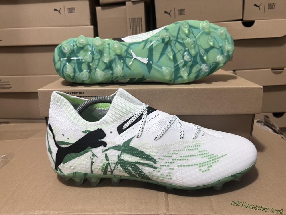 Men's Puma Future Ultimate MG Football Boots - White/Black/Green