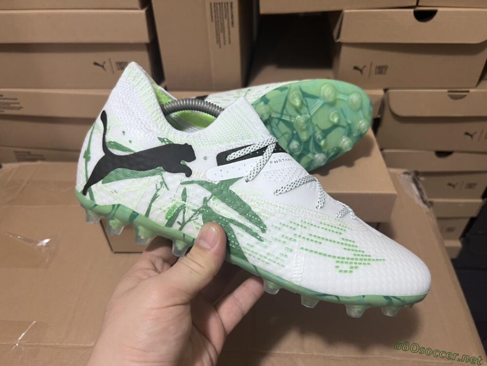 Men's Puma Future Ultimate MG Football Boots - White/Black/Green