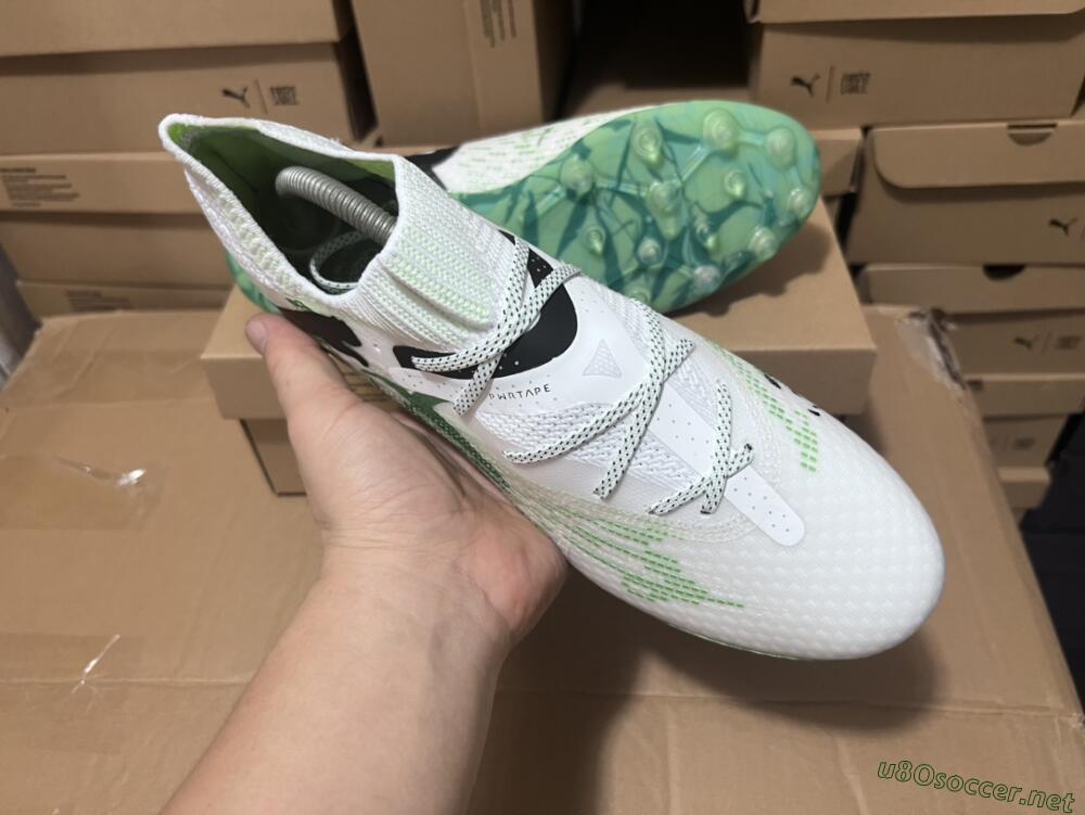 Men's Puma Future Ultimate MG Football Boots - White/Black/Green
