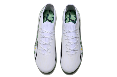 Men's Puma Ultra Ultimate MG Football Boots - White/Black/Green