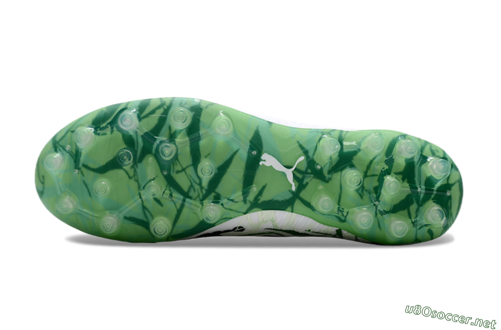 Men's Puma Ultra Ultimate MG Football Boots - White/Black/Green 6