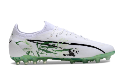 Men's Puma Ultra Ultimate MG Football Boots - White/Black/Green