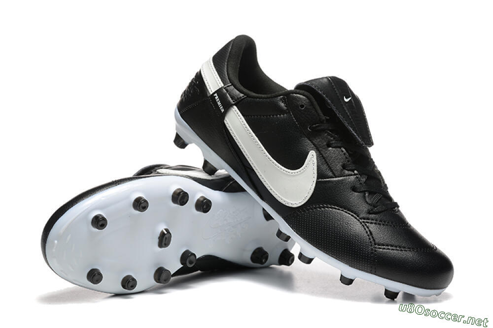 Men's Nike The Premier 3 FG Football Boots - Black/Beige/White 4