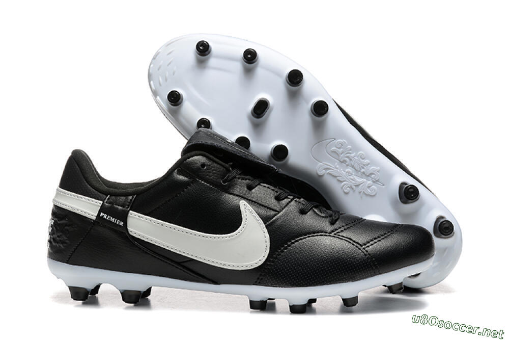Men's Nike The Premier 3 FG Football Boots - Black/Beige/White 2