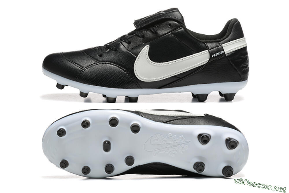 Men's Nike The Premier 3 FG Football Boots - Black/Beige/White 1
