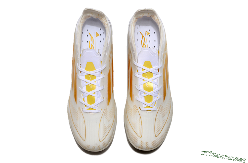 Unisex Adidas F50 Elite TF Football Shoes - White/Gold 4