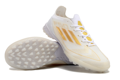 Unisex Adidas F50 Elite TF Football Shoes - White/Gold