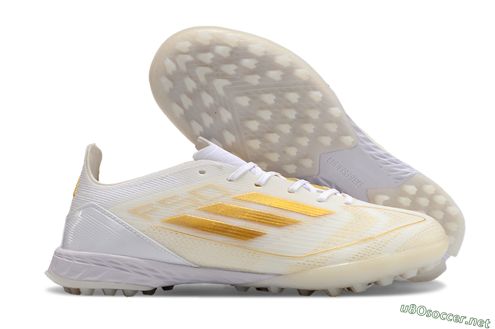Unisex Adidas F50 Elite TF Football Shoes - White/Gold 2