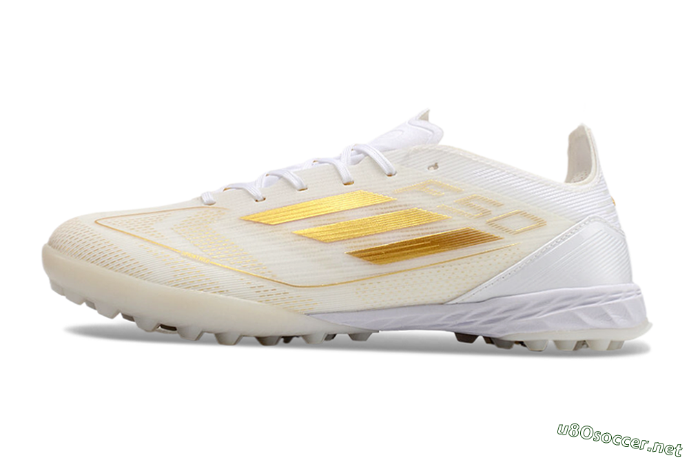 Unisex Adidas F50 Elite TF Football Shoes - White/Gold 0