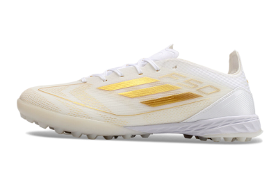 Unisex Adidas F50 Elite TF Football Shoes - White/Gold