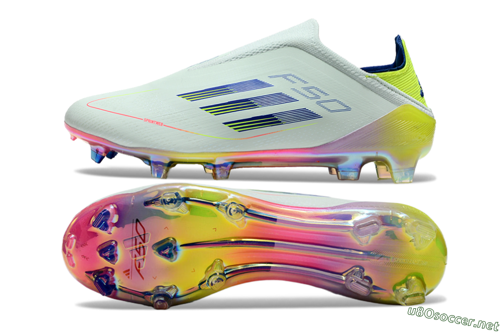 Unisex Adidas F50 Elite Laceless FG Football Boots - Jade/Blue/Yellow 1
