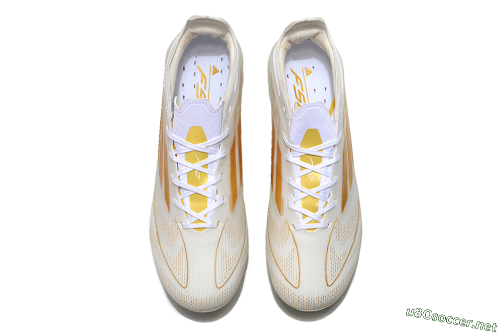 Unisex Adidas F50 Elite FG Football Boots - White/Gold 4
