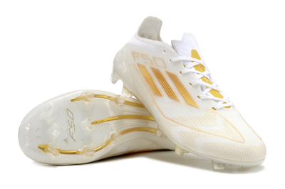 Unisex Adidas F50 Elite FG Football Boots - White/Gold