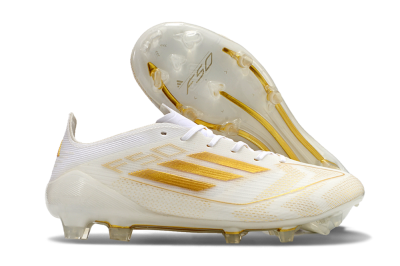 Unisex Adidas F50 Elite FG Football Boots - White/Gold