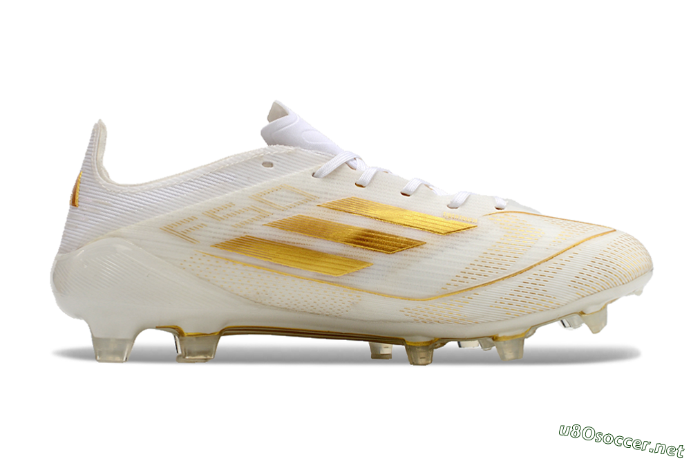 Unisex Adidas F50 Elite FG Football Boots - White/Gold 7