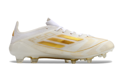 Unisex Adidas F50 Elite FG Football Boots - White/Gold