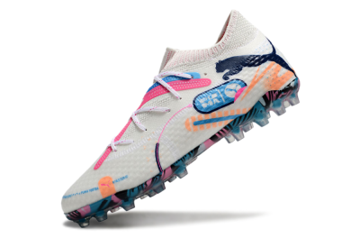 Men's Puma Future Ultimate MG Football Boots - White/Pink/Blue