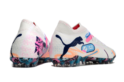 Men's Puma Future Ultimate MG Football Boots - White/Pink/Blue