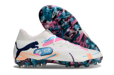 Men's Puma Future Ultimate MG Football Boots - White/Pink/Blue